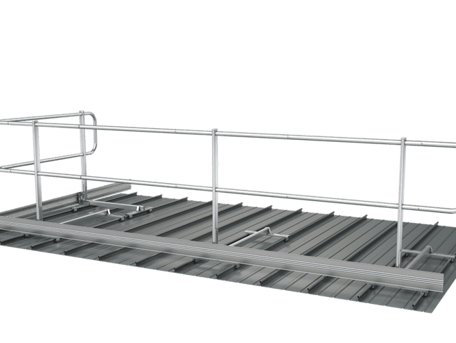 Illustration showing an ABS Guard OnTop Falz guard rail system