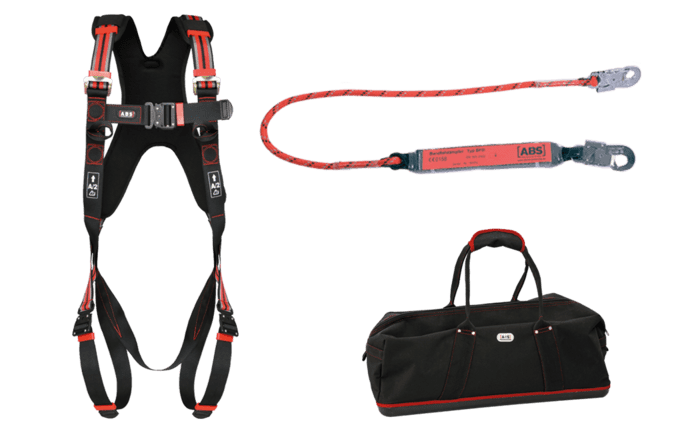Pre-configured individual fall protection kit for cleaning open windows