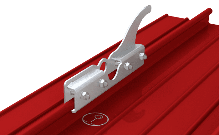 Image showing an ABS-Lock DH06 which was specially designed for roofers working on a seam roof - an anchorage point and ladder hook all rolled into one