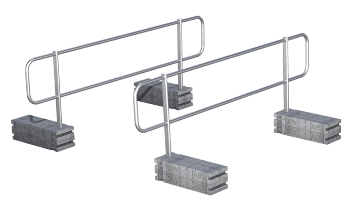 Illustration of our ABS Guard OnTop Weight Access Set guard rail solution