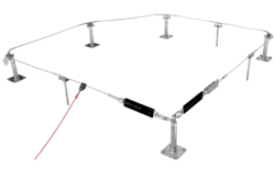 Image showing a lifeline system where you only need to attach your glider to it once