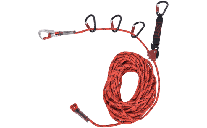 Image showing a specially-designed ABS Lanyard - temporary lifeline system which comes with several carabiners and a force absorber
