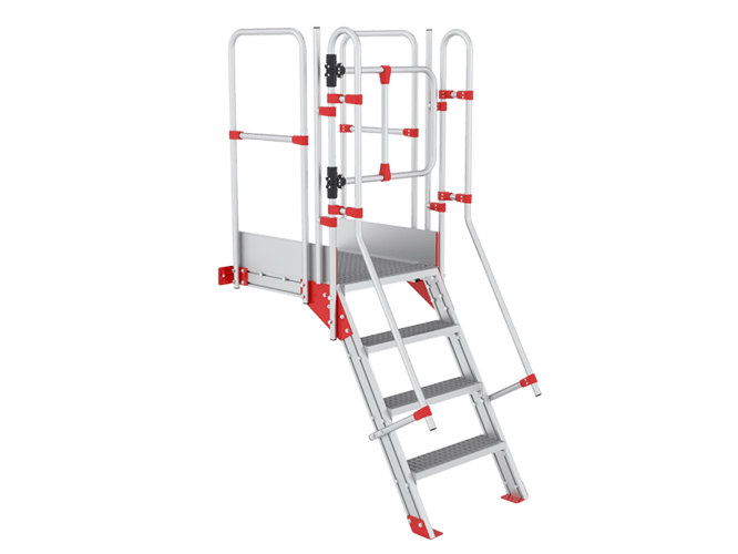 Produktfoto einer fertig montierten ABS Treppenleiter