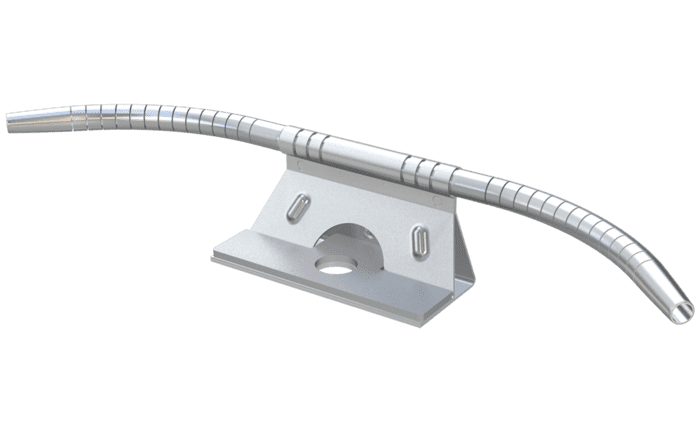 Een handmatig instelbaar bochtelement voor kabelsystemen voor valbeveiliging